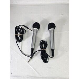 Lot Of 2 High Grade Professional Low-Noise Cable Microphone On Off Switch Silver